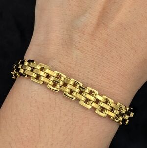 Gold Stainless Steel Chain Link Bracelet Beautiful Elegant